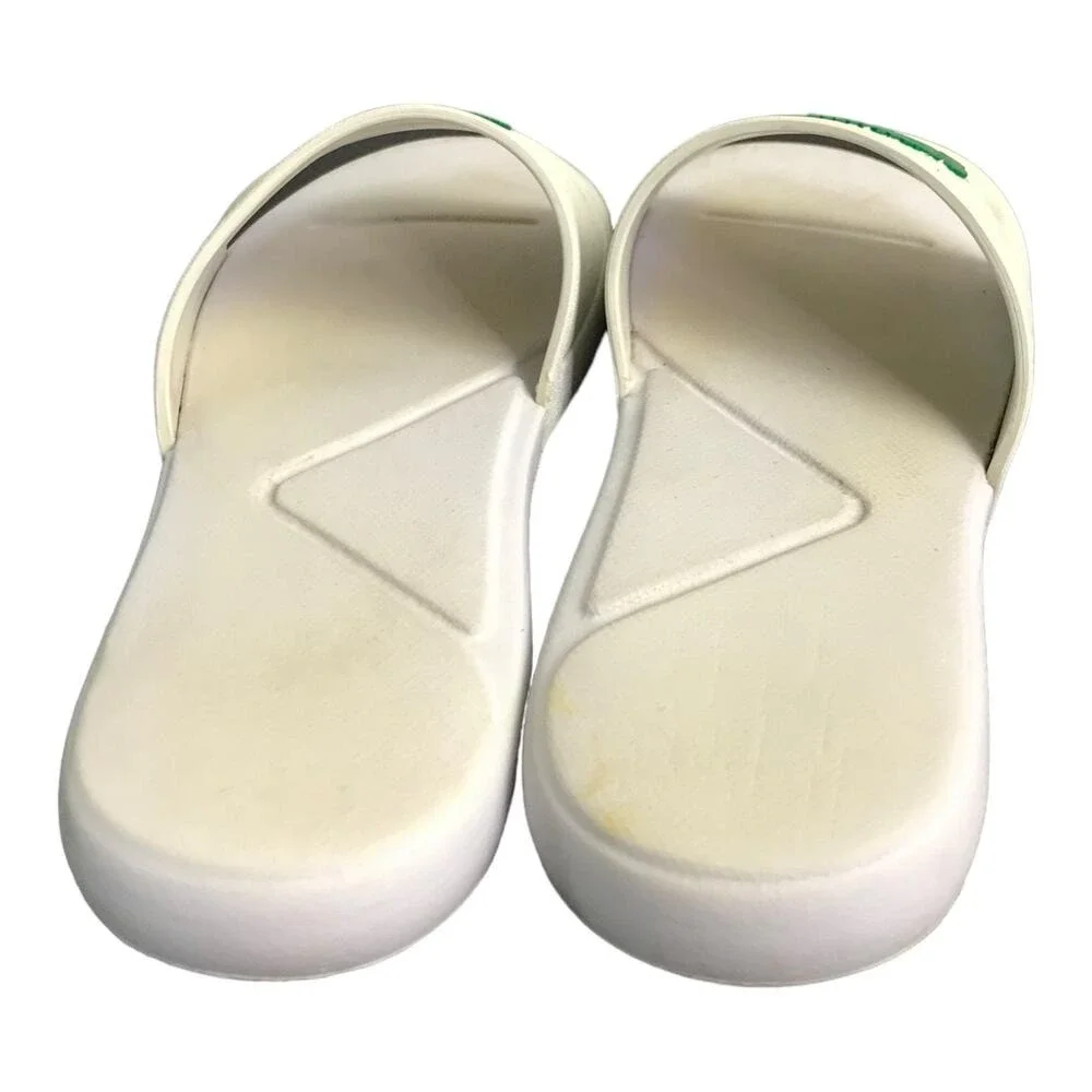 Lacoste Croco Slide Sandals Boys 5 White Green‎ Rubber Pool Designer Slides